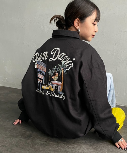 BEN DAVIS（ベンデイビス）の「【WEB限定】[BEN DAVIS/ベンデイビス] コットンダック スーベニアジャケット（ミリタリージャケット・レディース・ベージュ/ブラック・M/L）」の7枚目の写真