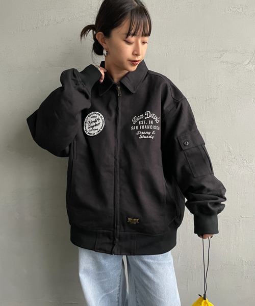 BEN DAVIS（ベンデイビス）の「【WEB限定】[BEN DAVIS/ベンデイビス] コットンダック スーベニアジャケット（ミリタリージャケット・レディース・ベージュ/ブラック・M/L）」の9枚目の写真