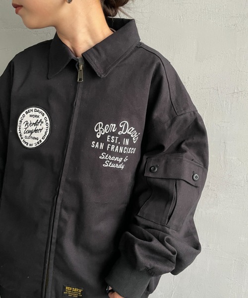 BEN DAVIS（ベンデイビス）の「【WEB限定】[BEN DAVIS/ベンデイビス] コットンダック スーベニアジャケット（ミリタリージャケット・レディース・ベージュ/ブラック・M/L）」の15枚目の写真