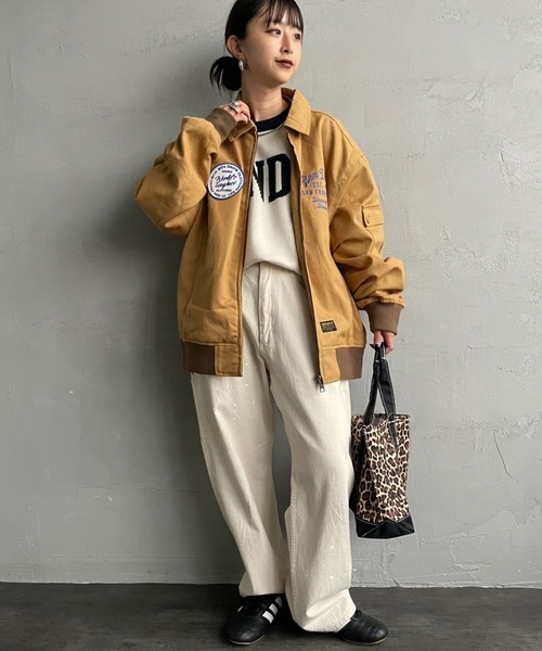 BEN DAVIS（ベンデイビス）の「【WEB限定】[BEN DAVIS/ベンデイビス] コットンダック スーベニアジャケット（ミリタリージャケット・レディース・ベージュ/ブラック・M/L）」の5枚目の写真