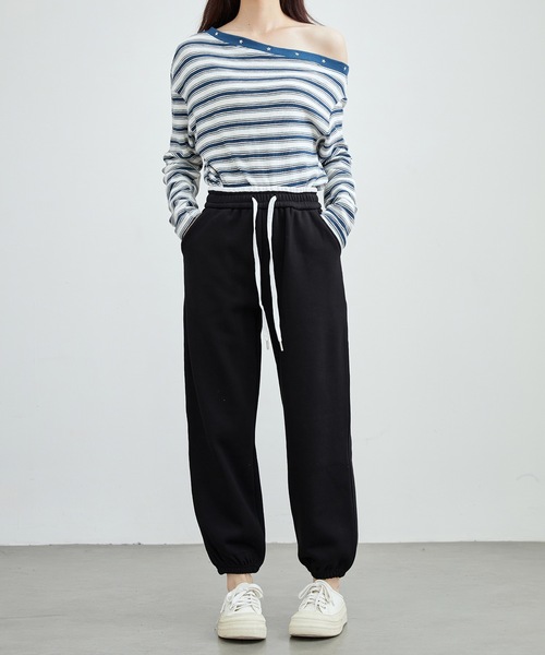 DAYRA（デイラ）の「裏起毛あり/なし ソリッドカラー ウエスト イージー ジョガー パンツ（その他パンツ・レディース・グレー系1/ブラック系1/グレー系その他2/ネイビー系1/チャコールグレー/ネイビー系2/ブラック系2/グレー系2・160/155/165）」の14枚目の写真