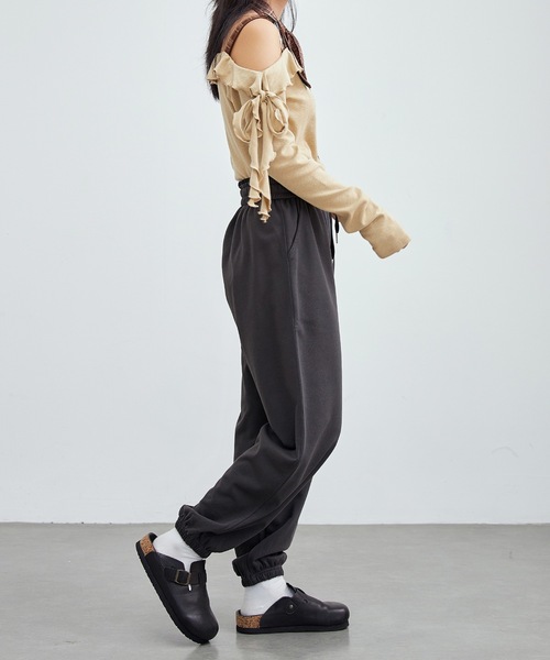 セール】ソリッドカラー ウエスト イージー ジョガー パンツ（その他