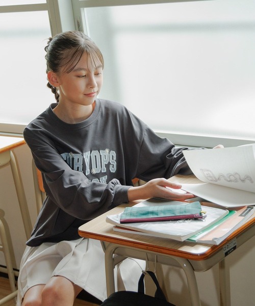 GLOBAL WORK（グローバルワーク）の「ヘビロッTEE/モチーフ長袖/579701（Tシャツ/カットソー・キッズ・ホワイト/チャコールグレー/ブルー系その他/パープル系その他/ホワイト系その他2・130cm/140cm/150cm/160cm）」の9枚目の写真