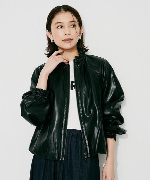 UNTITLED(アンタイトル)の「【MARILYN MOON】ソフトレザー調ブルゾン(ブルゾン・レディース・ブラック・02)」の3枚目の写真