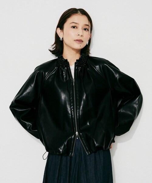 UNTITLED(アンタイトル)の「【MARILYN MOON】ソフトレザー調ブルゾン(ブルゾン・レディース・ブラック・02)」の7枚目の写真