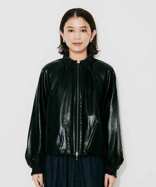 UNTITLED(アンタイトル)の「【MARILYN MOON】ソフトレザー調ブルゾン(ブルゾン・レディース・ブラック・02)」の9枚目の写真