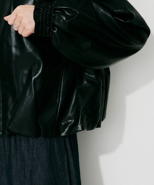 セール】【MARILYN MOON】ソフトレザー調ブルゾン（ブルゾン