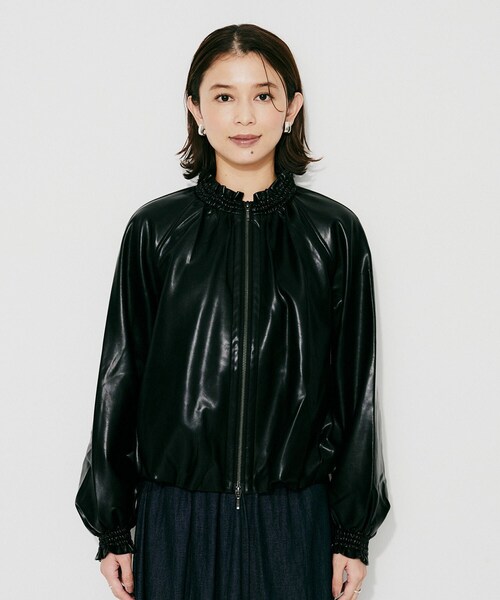 UNTITLED(アンタイトル)の「【MARILYN MOON】ソフトレザー調ブルゾン(ブルゾン・レディース・ブラック・02)」の19枚目の写真