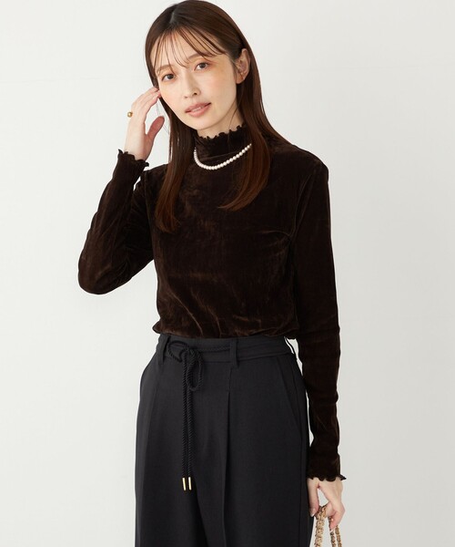 SHIPS Colors:〈手洗い可能〉フロッキー メッシュ タートルネック