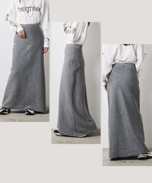 CHIC STYLE（シックスタイル）の「ニットナローマキシスカート＜大きいサイズ有＞シックスタイル（スカート・レディース・ボルドー/グレー/ブラック/アイボリー・L/M/3L/LL/5L/4L）」の20枚目の写真