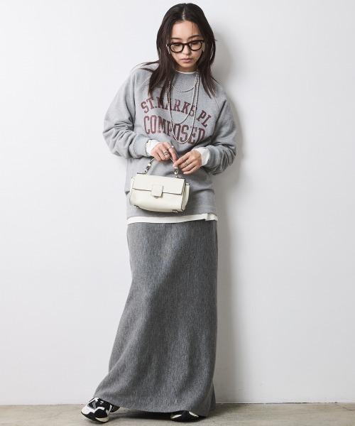 CHIC STYLE（シックスタイル）の「ニットナローマキシスカート＜大きいサイズ有＞シックスタイル（スカート・レディース・ボルドー/グレー/ブラック/アイボリー・L/M/3L/LL/5L/4L）」の9枚目の写真