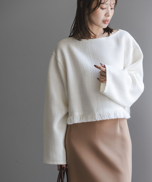 追加》ツイードショートトップス（シャツ/ブラウス）｜NOBLE