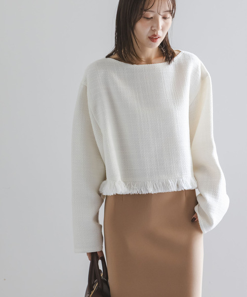 セール】《追加》ツイードショートトップス（シャツ/ブラウス）｜NOBLE