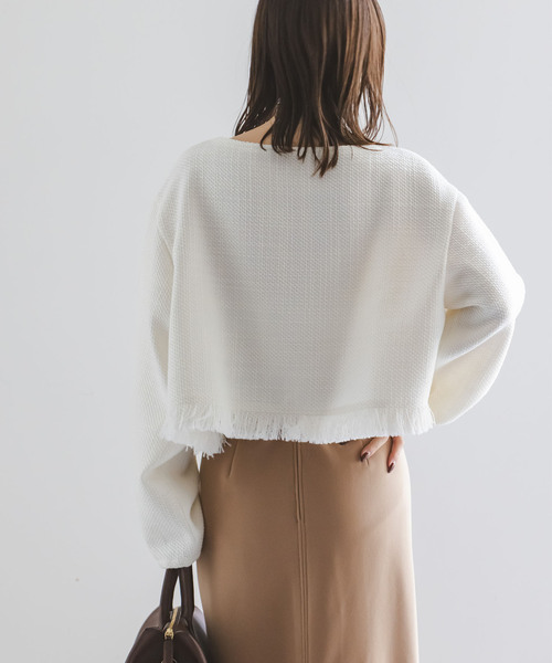 セール】《追加》ツイードショートトップス（シャツ/ブラウス）｜NOBLE
