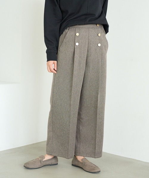 FOUND GOOD（ファウンドグッド）の「フロントボタンワイドP（その他パンツ・レディース・グレー系5/ブラック/ブラウン系5・S/M/L）」の14枚目の写真
