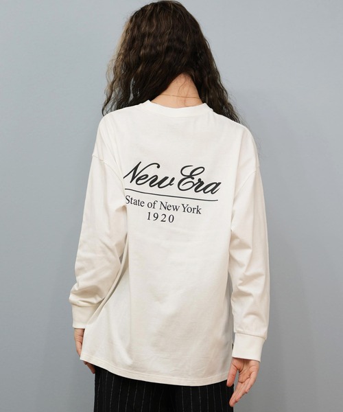 NEW ERA(ニューエラ)の「NEW ERA/ニューエラ WS LS OVERSIZED COTTON T ロンT 14674699/14674700(Tシャツ/カットソー・レディース・ホワイト/ブラック・M/S)」の1枚目の写真