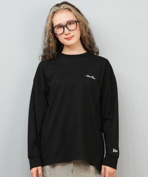 NEW ERA(ニューエラ)の「NEW ERA/ニューエラ WS LS OVERSIZED COTTON T ロンT 14674699/14674700(Tシャツ/カットソー・レディース・ホワイト/ブラック・M/S)」の9枚目の写真