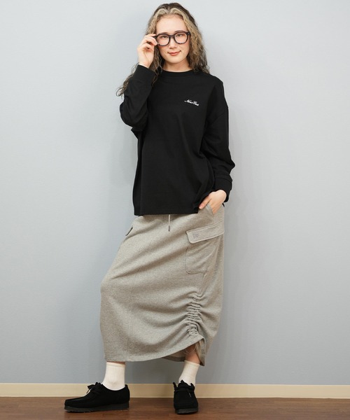 NEW ERA(ニューエラ)の「NEW ERA/ニューエラ WS LS OVERSIZED COTTON T ロンT 14674699/14674700(Tシャツ/カットソー・レディース・ホワイト/ブラック・M/S)」の11枚目の写真