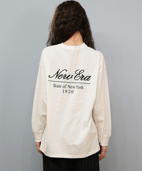 NEW ERA(ニューエラ)の「NEW ERA/ニューエラ WS LS OVERSIZED COTTON T ロンT 14674699/14674700(Tシャツ/カットソー・レディース・ホワイト/ブラック・M/S)」の5枚目の写真
