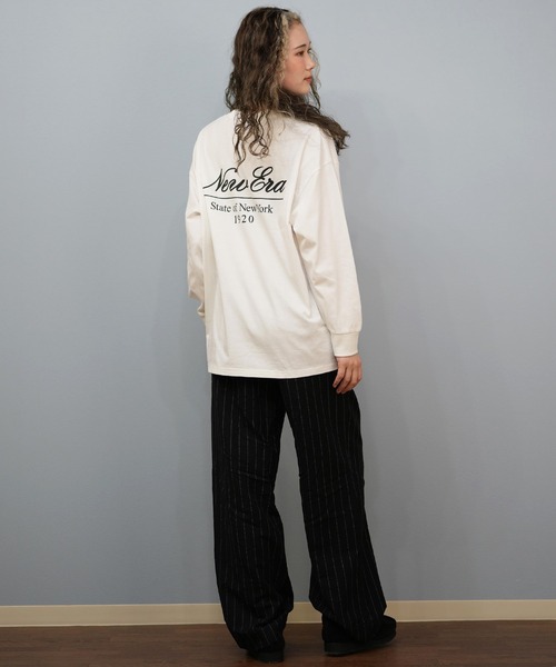 NEW ERA(ニューエラ)の「NEW ERA/ニューエラ WS LS OVERSIZED COTTON T ロンT 14674699/14674700(Tシャツ/カットソー・レディース・ホワイト/ブラック・M/S)」の8枚目の写真
