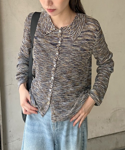 ABYS(アビス)の「段染めポロカーディガン(カーディガン/ボレロ・レディース・ネイビー/チャコールグレー/レンガ・FREE)」の11枚目の写真