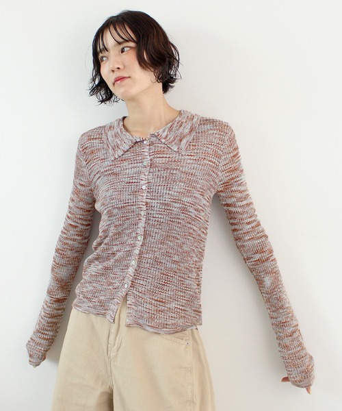 ABYS(アビス)の「段染めポロカーディガン(カーディガン/ボレロ・レディース・ネイビー/チャコールグレー/レンガ・FREE)」の12枚目の写真