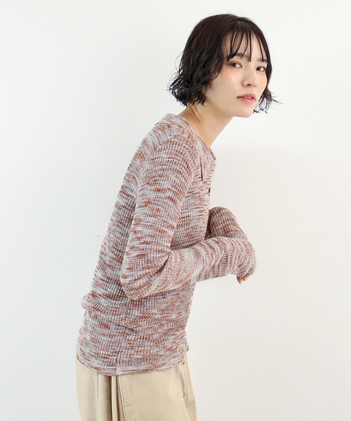ABYS(アビス)の「段染めポロカーディガン(カーディガン/ボレロ・レディース・ネイビー/チャコールグレー/レンガ・FREE)」の14枚目の写真
