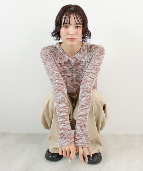 ABYS(アビス)の「段染めポロカーディガン(カーディガン/ボレロ・レディース・ネイビー/チャコールグレー/レンガ・FREE)」の21枚目の写真