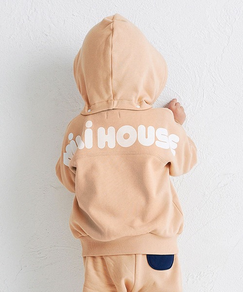 MIKI HOUSE(ミキハウス)の「【WEB限定】バックロゴパーカー(パーカー・キッズ・ブラック/ベージュ/ロイヤルブルー/ラベンダー・80cm/90cm/100cm/110cm/120cm/130cm)」の1枚目の写真