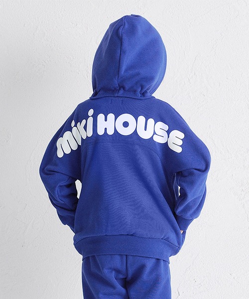 MIKI HOUSE(ミキハウス)の「【WEB限定】バックロゴパーカー(パーカー・キッズ・ブラック/ベージュ/ロイヤルブルー/ラベンダー・80cm/90cm/100cm/110cm/120cm/130cm)」の3枚目の写真