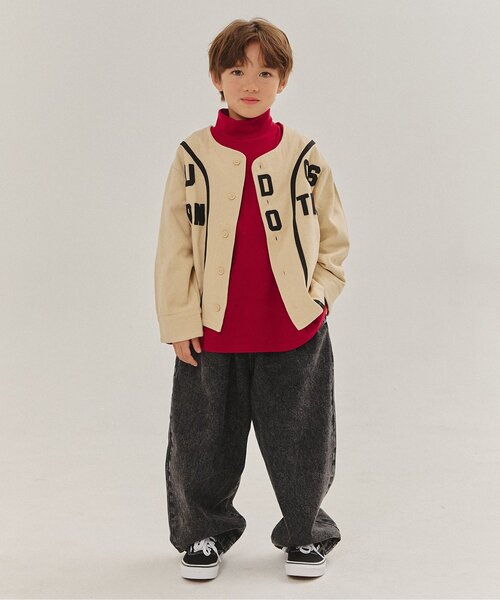 BREEZE（ブリーズ）の「【WEB限定/ジュニア対応】 やわらか起毛ハイネックロンT（Tシャツ/カットソー・キッズ・レッド/チャコール/オフホワイト・90/100/110/120/130/140/150）」の13枚目の写真