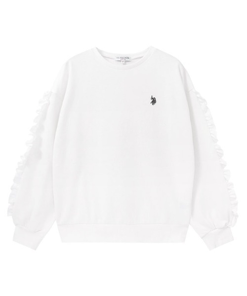 U.S. POLO ASSN.(ユーエスポロアッスン)の「U.S. POLO ASSN. フリルスウェット(スウェット・レディース・グレー系その他/ネイビー/ホワイト系その他・M/L)」の4枚目の写真