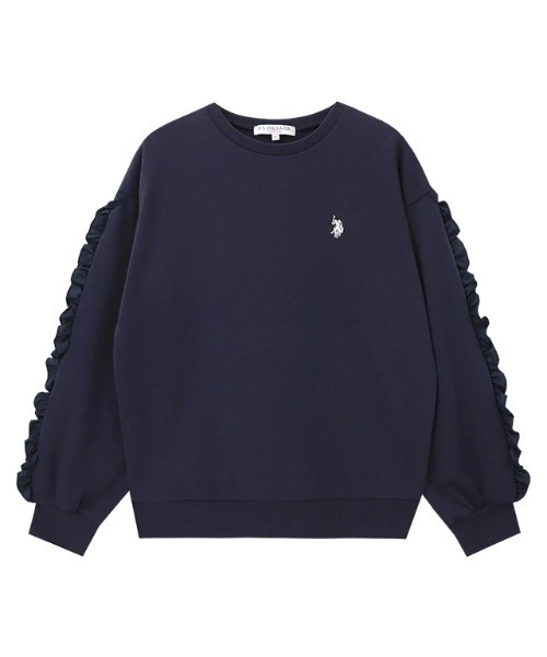U.S. POLO ASSN.(ユーエスポロアッスン)の「U.S. POLO ASSN. フリルスウェット(スウェット・レディース・グレー系その他/ネイビー/ホワイト系その他・M/L)」の6枚目の写真
