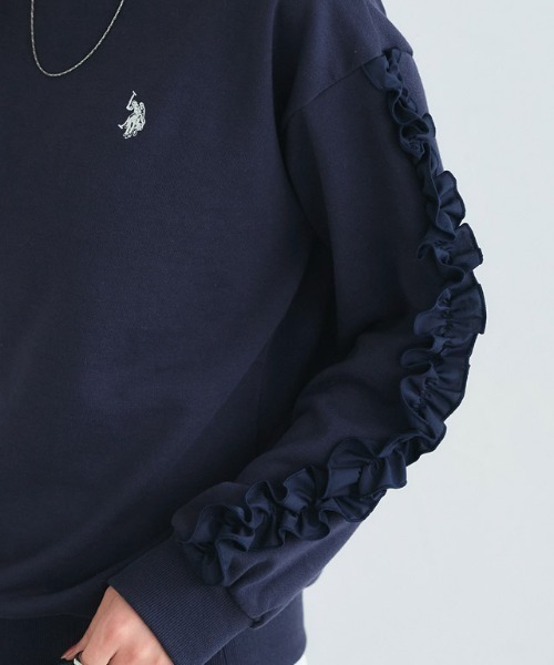 U.S. POLO ASSN.(ユーエスポロアッスン)の「U.S. POLO ASSN. フリルスウェット(スウェット・レディース・グレー系その他/ネイビー/ホワイト系その他・M/L)」の9枚目の写真