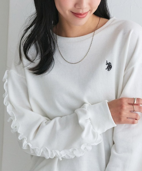 U.S. POLO ASSN.(ユーエスポロアッスン)の「U.S. POLO ASSN. フリルスウェット(スウェット・レディース・グレー系その他/ネイビー/ホワイト系その他・M/L)」の17枚目の写真