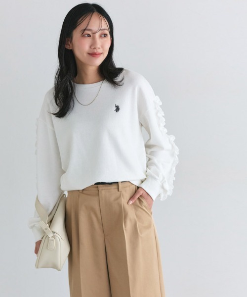 U.S. POLO ASSN.(ユーエスポロアッスン)の「U.S. POLO ASSN. フリルスウェット(スウェット・レディース・グレー系その他/ネイビー/ホワイト系その他・M/L)」の18枚目の写真