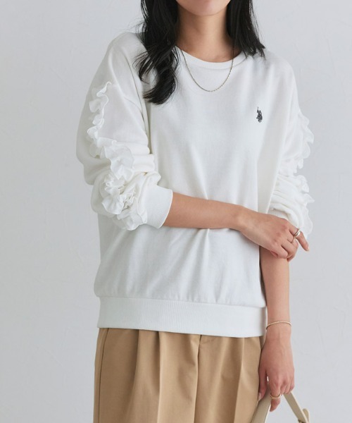 U.S. POLO ASSN.(ユーエスポロアッスン)の「U.S. POLO ASSN. フリルスウェット(スウェット・レディース・グレー系その他/ネイビー/ホワイト系その他・M/L)」の20枚目の写真