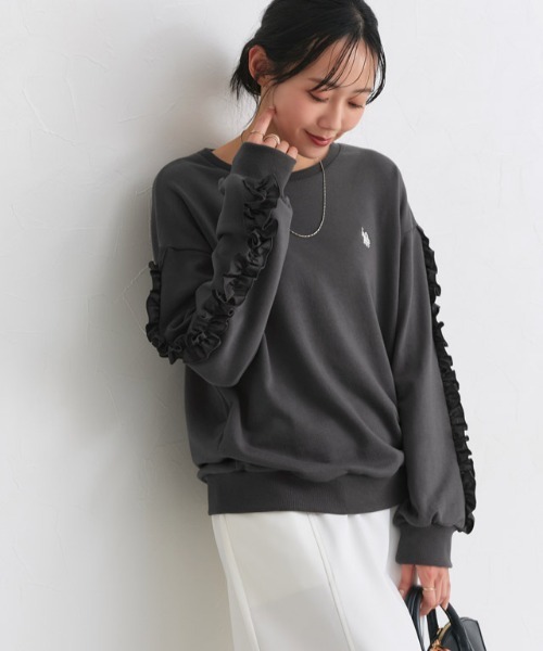U.S. POLO ASSN.(ユーエスポロアッスン)の「U.S. POLO ASSN. フリルスウェット(スウェット・レディース・グレー系その他/ネイビー/ホワイト系その他・M/L)」の22枚目の写真