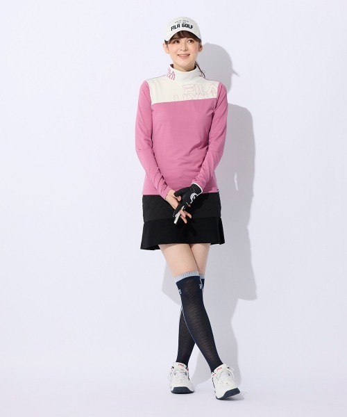 FILA GOLF(フィラゴルフ )の「【FILAGOLF/フィラゴルフ】レディースニット×中綿スカート|蓄熱裏地・保温性|異素材ミックスデザインレディースゴルフウェア(スカート・レディース・オフホワイト/ブラック・LARGE/MEDIUM)」の14枚目の写真