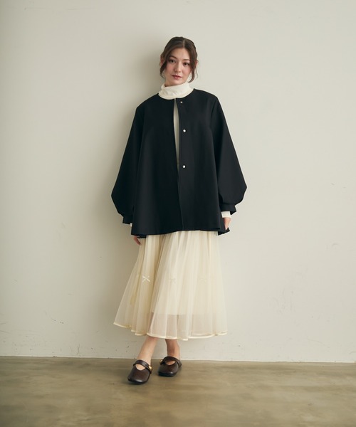 ほぼ未使用✨ロペ　リネン100 ハーフスリーブ　ノーカラージャケット　38 おまとめ2点✨️】MM6 ノーカラードッキングリネンジャケット ポケット