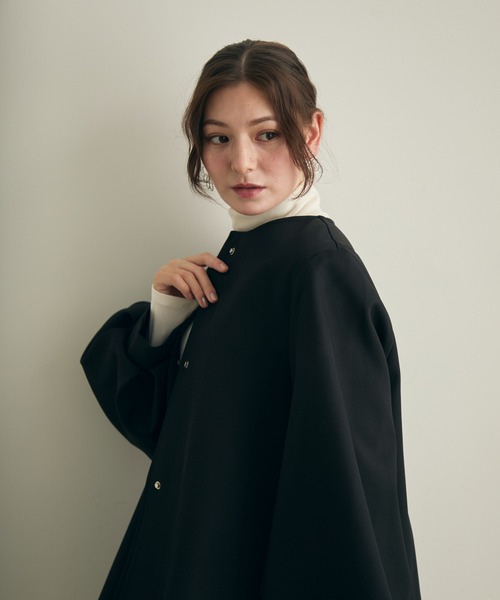 ボリュームスリーブノーカラージャケット（ノーカラージャケット