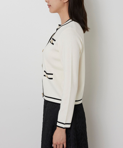 NARACAMICIE（ナラカミーチェ）の「【NARACAMICIE】配色ニットカーディガン（カーディガン/ボレロ・レディース・グレー/ブラック/ホワイト・M）」の8枚目の写真