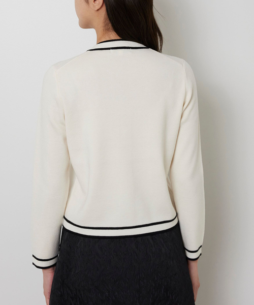 NARACAMICIE（ナラカミーチェ）の「【NARACAMICIE】配色ニットカーディガン（カーディガン/ボレロ・レディース・グレー/ブラック/ホワイト・M）」の9枚目の写真