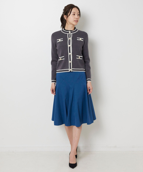 NARACAMICIE（ナラカミーチェ）の「【NARACAMICIE】配色ニットカーディガン（カーディガン/ボレロ・レディース・グレー/ブラック/ホワイト・M）」の17枚目の写真