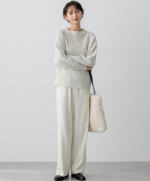 23区 L(ニジュウサンクオオキイサイズ)の「【洗える】ウールカシミヤラメ ドルマンスリーブ ニット(ニット/セーター・レディース・スモーキーグリーン系/黄土色系/グレー系/アイボリー系・46/44)」の12枚目の写真