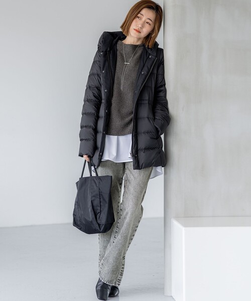 23区 L(ニジュウサンクオオキイサイズ)の「【洗える】ウールカシミヤラメ ドルマンスリーブ ニット(ニット/セーター・レディース・スモーキーグリーン系/黄土色系/グレー系/アイボリー系・46/44)」の8枚目の写真