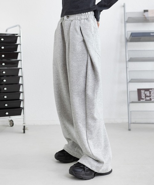 MAISON DE THERESE(メゾン ド テレーズ)の「ワイドトラックスパンツ(スウェットパンツ・レディース・グレー/ライトグレー/ブラック・M/S/L/XL)」の20枚目の写真