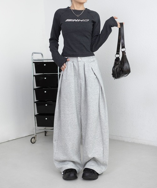 MAISON DE THERESE(メゾン ド テレーズ)の「ワイドトラックスパンツ(スウェットパンツ・レディース・グレー/ライトグレー/ブラック・M/S/L/XL)」の19枚目の写真