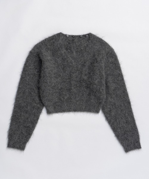 PRANK PROJECT（プランクプロジェクト）の「アルパカブレンド2WAYフーディ / Alpaca Blend 2-Way Hoodie（ニット/セーター・レディース・チャコールグレー/ブラック・FREE）」の12枚目の写真