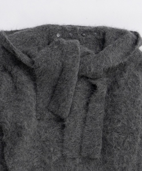 PRANK PROJECT（プランクプロジェクト）の「アルパカブレンド2WAYフーディ / Alpaca Blend 2-Way Hoodie（ニット/セーター・レディース・チャコールグレー/ブラック・FREE）」の15枚目の写真